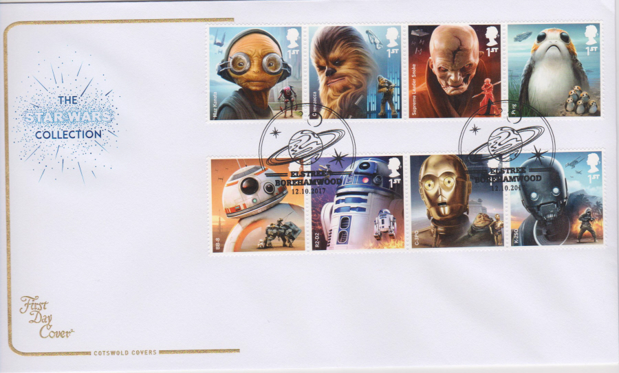 2017 - First Day Cover "Star Wars", Cotswold, Elstree Borehamwood Postmark